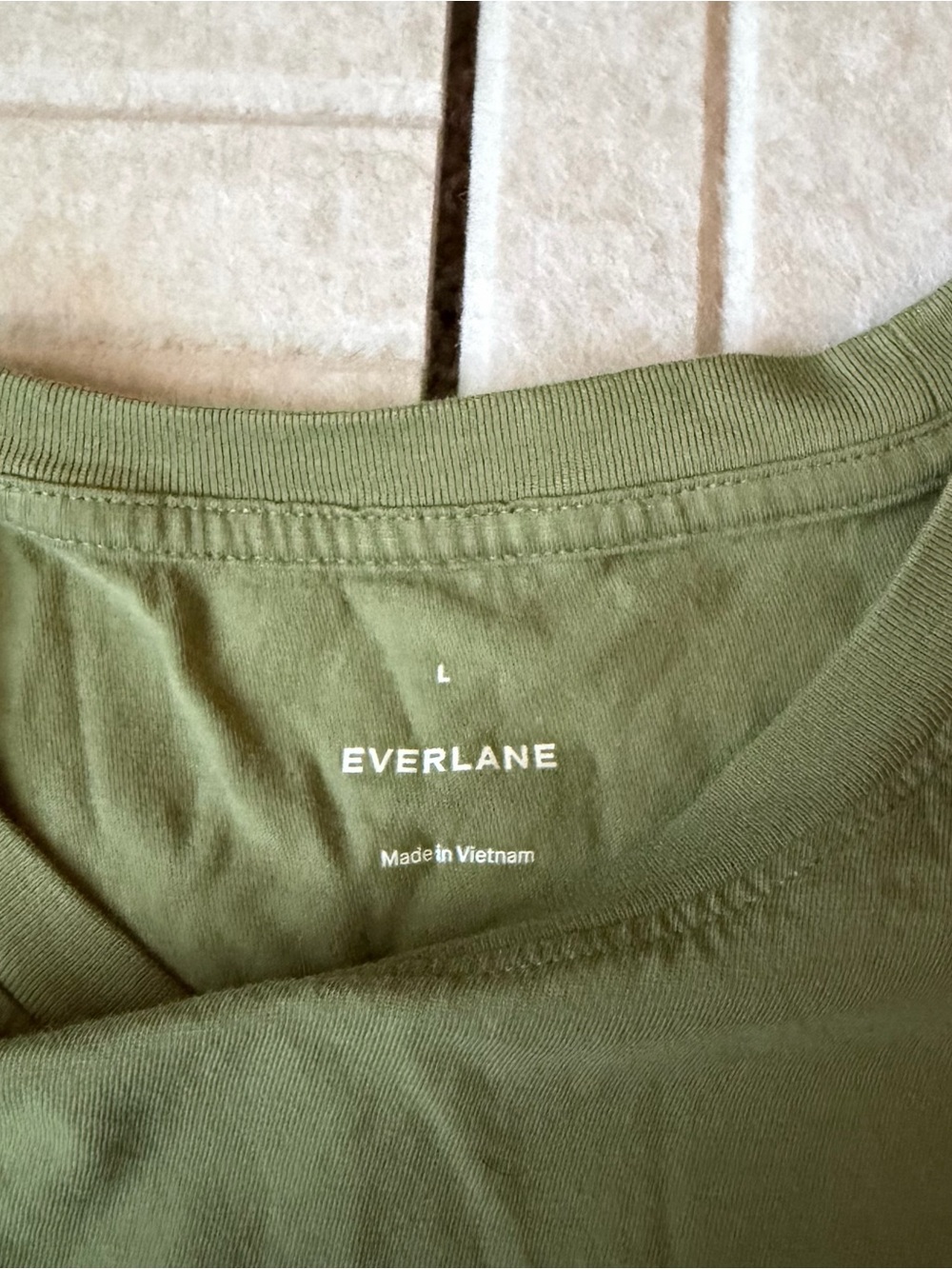 Everlane The Box Cut Tee in Essential Cotton - Sagebrush Size L - Picture 2 of 4